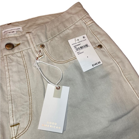 Good American Good 90s Icon Straight Leg Jeans in Bone - Picture 14 of 16